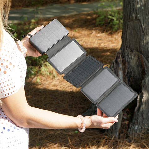 20,000mAh Solar Power Bank with 4x Foldable Solar Panels