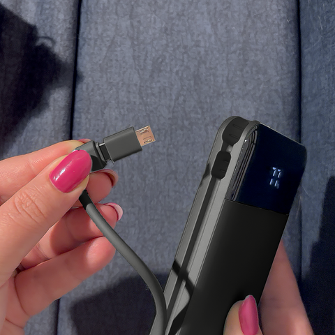 Limitless 10,000mAh Fast-Charging Power Bank with Built-In Cables