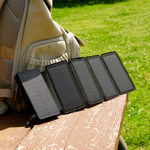 20,000mAh Solar Power Bank with 4x Foldable Solar Panels