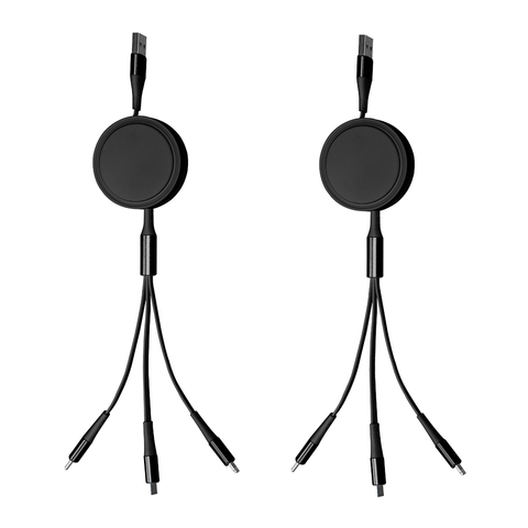 Limitless Retractable 3-in-1 USB Charging Cable (Set of 2)