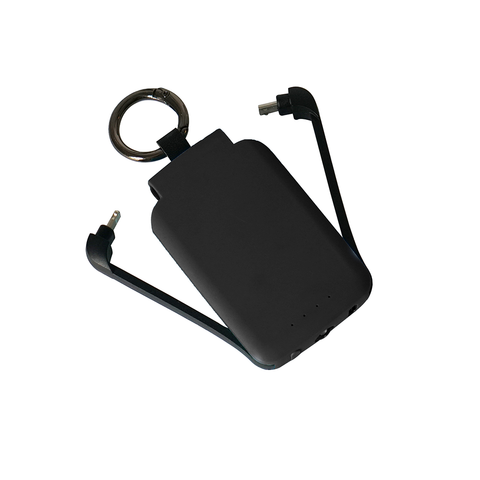 Key Fob Universal Power Bank with Built-In Charging Cables