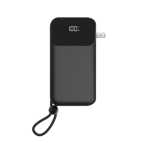 Ultimate Mini Pro 10,000mAh Power Bank with AC Plug & Built-In Cables
