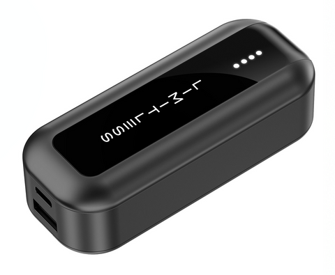 3,000mAh Emergency Power Bank with Built-in Type-C Cable, Charging Ports, & Battery Indicator Lights
