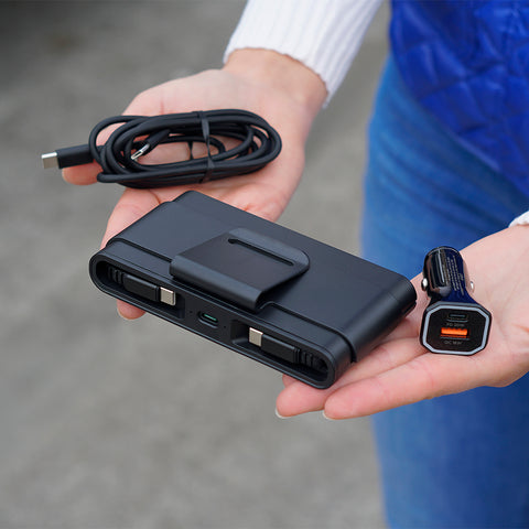 36W Car Charger with Retractable Cables