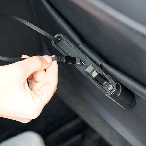 36W Car Charger with Retractable Cables