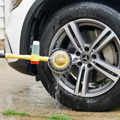 Car Wash System with Rotating Brush and Cloth