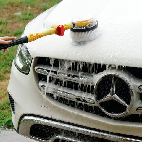 Car Wash System with Rotating Brush and Cloth