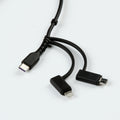 36" 3-in-1 USB Charging Cable USB-A to Lightning, Micro and Type-C
