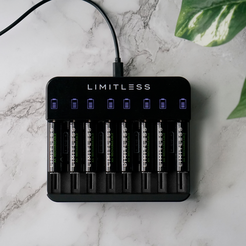 Limitless Universal NiMH Battery Charging System With Rechargeable Batteries