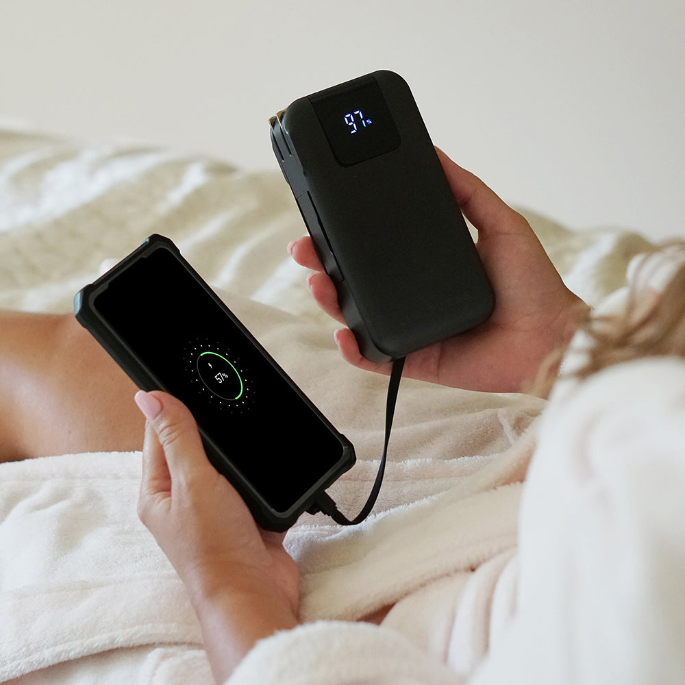 Ultimate 15,000mAh Portable Power Bank with Wall Plug, Digital Display