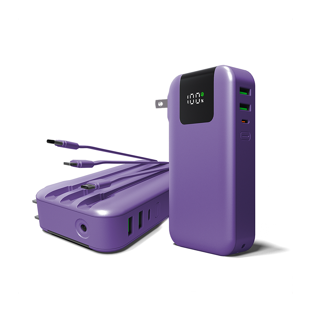 Limitless Plugged In Ultimate 15,000mAh Portable Power Bank with Wall Plug, Digital Display ...