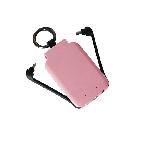 Key Fob Universal Power Bank with Built-In Charging Cables