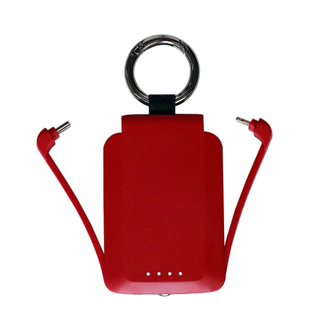 3,000mAh Key Fob Universal Power Bank with Built-In Charging Cables