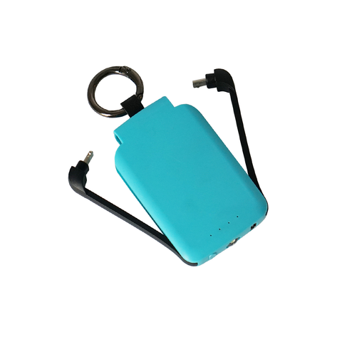 Key Fob Universal Power Bank with Built-In Charging Cables