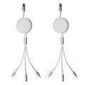 Limitless Retractable 3-in-1 USB Charging Cable (Set of 2)