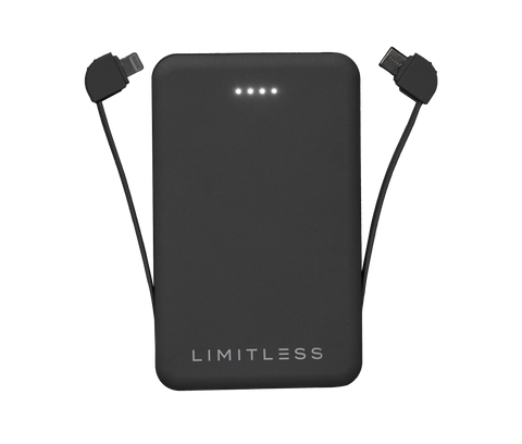 PocketCharge 5,000mAh Universal Power Bank with Built-in Charging Cables