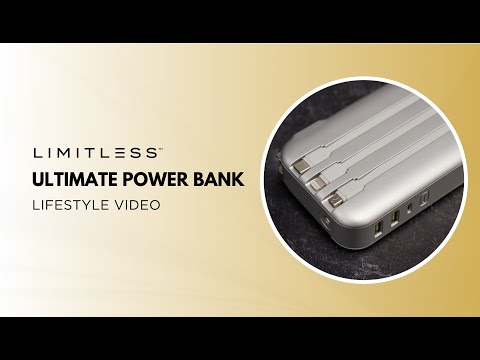Limitless Plugged In Ultimate 15,000mAh Portable Power Bank with Wall Plug, Digital Display ...