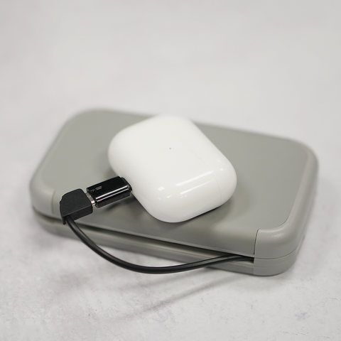 RFID Blocking Wallet & Power Bank With Built-In Charging Cable & Interchangeable Adapters