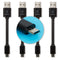 CableLinx 4" Value Pack of 4 Micro to USB-A Charge Flat Cables