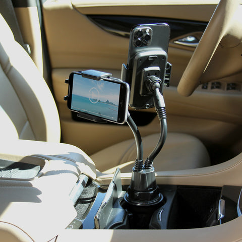 Dual PhoneStation 2-In-1 Universal Phone Mounts for Car Cup Holder
