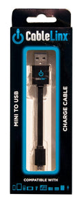4″ Mini USB Cable – Charge and Sync Flat Cable